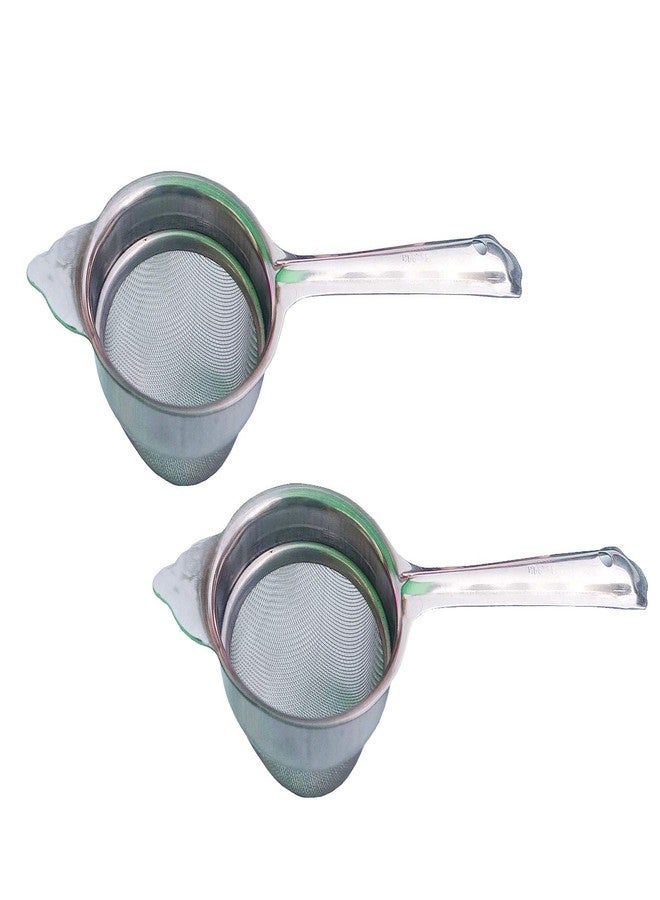 Kitchwish Stainless Steel Tea and Coffee Strainer with Long Handle Durable Mesh Sieve for Kitchen 8.5cm Diameter 24cm Length Silver Pack of 2 - Image 1